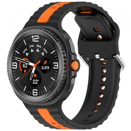 Curea Techsuit W078 pentru Samsung Galaxy Watch 8 Classic / Watch8 44mm / Watch 8 40mm, Negru/Portocaliu