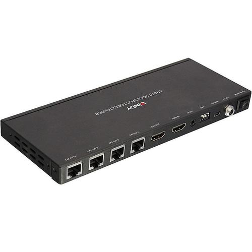 Splitter Extender Lindy LY-38155, 4 Porturi HDMI, IR 50 metri (Negru)