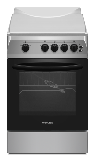 Aragaz NobelTek NLT 5603IX/G1, Gaz, Grill, Rotisor, Aprindere electrica, Iluminare cuptor, 50 x 60 cm (Argintiu)