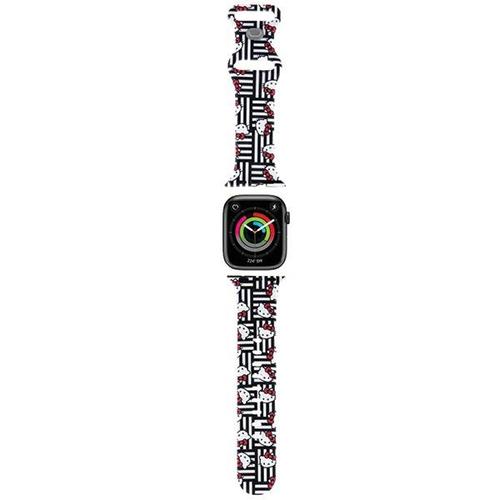 Curea Hello Kitty Silicone Kitty Heads & Stripes pentru Apple Watch 42mm / 41mm / 40mm / 38mm Series, Negru