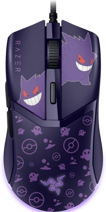 Mouse gaming Razer Cobra Pokemon Gengar Edition, 8500 dpi, 6 butoane de control personalizabile, Iluminare RGB (Negru/Mov)