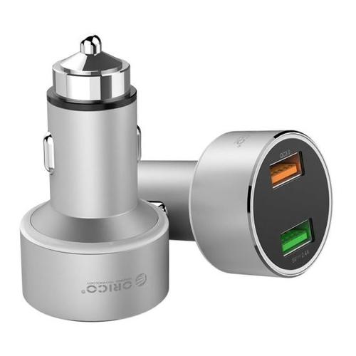 Incarcator auto Orico UPC-Q2 30W, 2 x USB (Argintiu) 1 Incarcator auto Orico UPC-Q2 30W, 2 x USB (Argintiu)