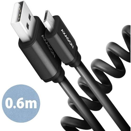 Cablu de date AXAGON Twister, USB la microUSB Male, 0.6m (Negru) 1 Cablu de date AXAGON Twister, USB la microUSB Male, 0.6m (Negru)