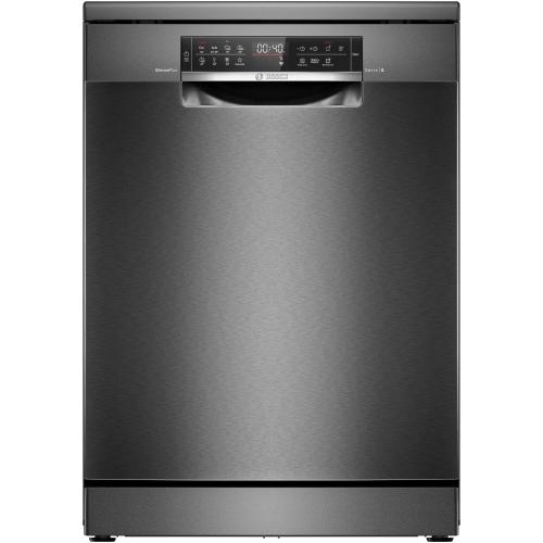 Masina de spalat vase Bosch SMS6ECC12E, 14 seturi, 8 programe, Touch control, ExtraDry, Sistem Rackmatic, Home Connect, EcoSilence Drive, Tab-count, Clasa A, 60 cm (Inox/Negru)