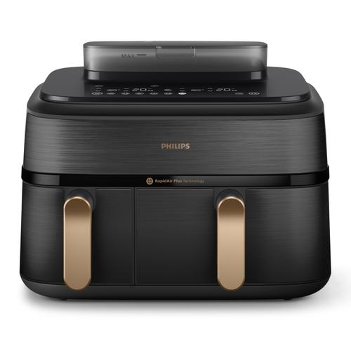 Friteuza dubla cu aer cald si abur Philips Airfryer Seria 5000 NA552/00, 9 l, 1.4 kg, 2750 W, 2 cosuri de gatit, Timer 60 minute, 12 programe, Control touch (Negru) 1 Friteuza dubla cu aer cald si abur Philips Airfryer Seria 5000 NA552/00, 9 l, 1.4 kg, 2750 W, 2 cosuri de gatit, Timer 60 minute, 12 programe, Control touch (Negru)