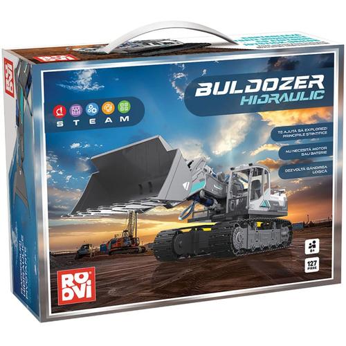 Set de constructie ROOVI - Buldozer hidraulic, 127 piese 1 Set de constructie ROOVI - Buldozer hidraulic, 127 piese