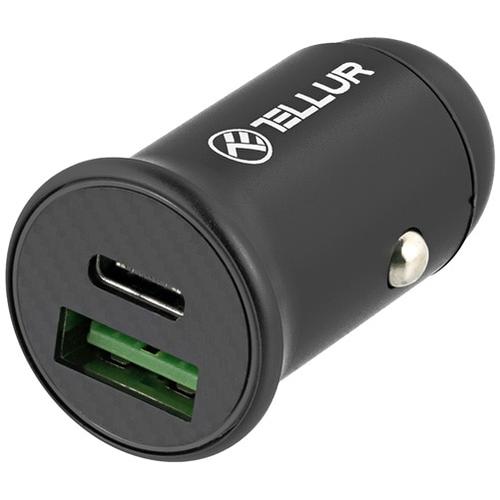 Incarcator auto Tellur PD60W, QC30W, FCC7, Negru 1 Incarcator auto Tellur PD60W, QC30W, FCC7, Negru