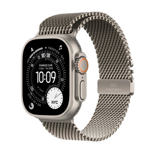Smartwatch Apple Watch Ultra 3, 49mm, GPS + Cellular, Ecran Retina LTPO OLED, Chip S10 cu Procesor Dual-Core, 64GB Flash, Wi-Fi, Bluetooth, NFC, Milanese Loop Small (Argintiu)