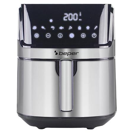 Friteuza cu aer cald BEPER BP101070, 7 l, 1700 W, Timer 60 minute, 8 programe (Argintiu) 1 Friteuza cu aer cald BEPER BP101070, 7 l, 1700 W, Timer 60 minute, 8 programe (Argintiu)