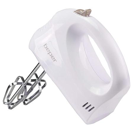 Mixer de mana BEPER BP304, 150 W, 5 viteze, 2 teluri pentru spuma (Alb) 1 Mixer de mana BEPER BP304, 150 W, 5 viteze, 2 teluri pentru spuma (Alb)