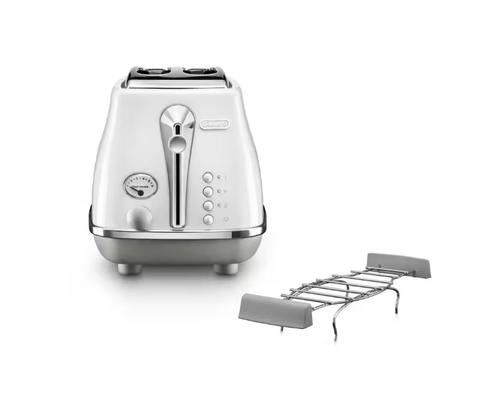 Prajitor de paine De'Longhi Icona Sydney CTOC2103.W, 900 W, 2 felii, Control rumenire (Alb)