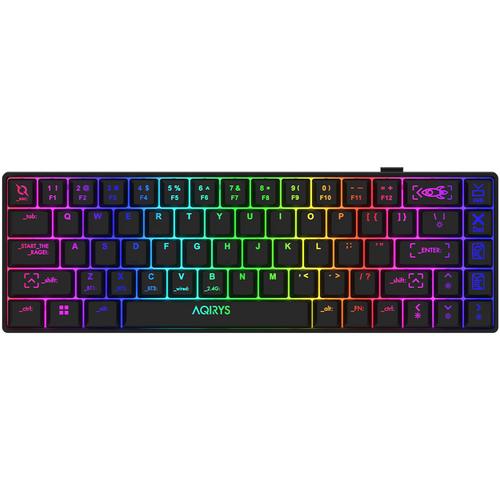Tastatura wireless gaming AQIRYS Mira 2.0, HaiMu Red, iluminare RGB, Bluetooth, USB 2.0, Negru