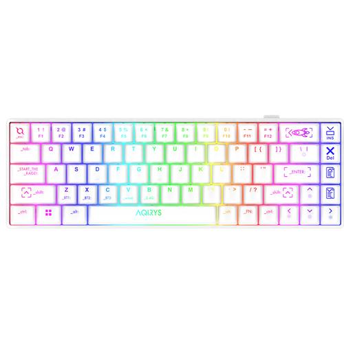 Tastatura wireless gaming AQIRYS Mira 2.0, HaiMu Red, iluminare RGB, Bluetooth, USB 2.0, Alb