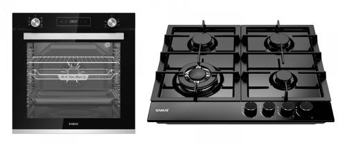 Pachet Samus ONL47 Cuptor incorporabil Samus SCE827GCF, 80 l, 2500 W, 7 Functii, Clasa energetica A, Timer digital, Grill electric, Ventilator, Curatare catalitica (Negru)