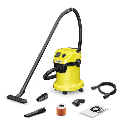 Aspirator Karcher WD 3 P V-17/4/20 Workshop, umed/uscat, 230W, 45l/s (Galben/Negru) 1 Aspirator Karcher WD 3 P V-17/4/20 Workshop, umed/uscat, 230W, 45l/s (Galben/Negru)