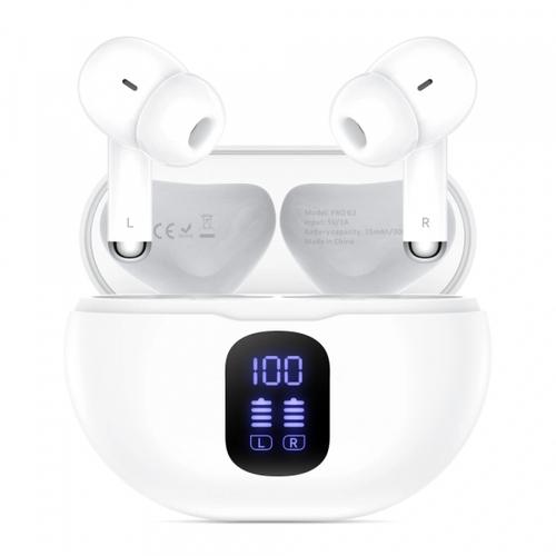 Casti True Wireless Tech-Protect Ultraboost Pro G2, Bluetooth, Alb