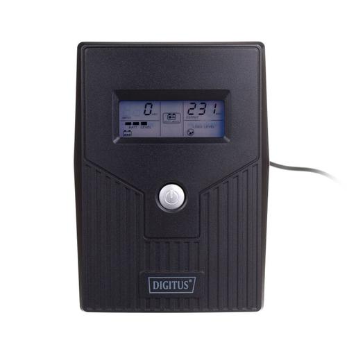 UPS Digitus, Line/ Ineractive LCD 600VA/360W 1x12V/7Ah AVR 2xSchuko USB RJ11, Negru