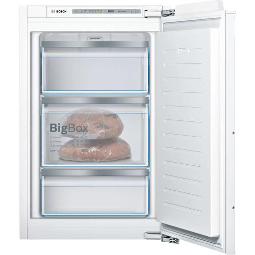 Congelator incorporabil Bosch GIV21AFE0, 96 l, LowFrost, 3 sertare, Clasa E, H 87 cm, Inox