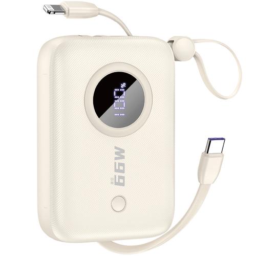 Baterie Externa Dudao K14, 10000mAh, 22.5W, QC + PD, 1 x USB-A - 1 x USB-C (Bej)