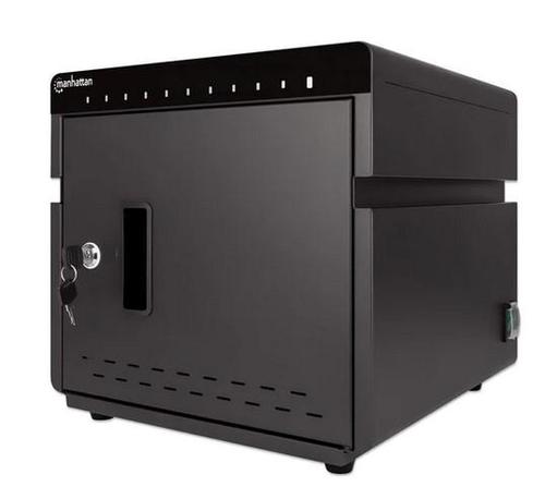 Statie de incarcare Manhattan 715942 pentru tablete si telefoane cu display de pana la 10inch, suporta pana la 10 dispozitive, tip port USB-C PD, putere totala 180, 18W per port, cu protectie la supratensiune, ventilatie silentioasa, carcasa de metal