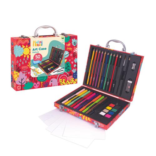 Set pentru desen Happi Hobbi - Art Case Deluxe, Lumea mea, 50 accesorii