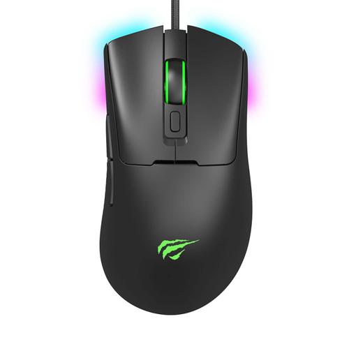 Mouse Gaming USB HAVIT MS966, iluminare RGB, Wired, 800D - 12000dpi, 1.6m (Negru)