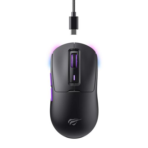 Mouse Gaming HAVIT MS969WB, iluminare RGB, Wired, Wireless 2.4 Ghz, Bluetooth (Negru) 1 Mouse Gaming HAVIT MS969WB, iluminare RGB, Wired, Wireless 2.4 Ghz, Bluetooth (Negru)