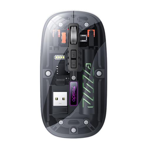 Mouse Yesido KB29, Wireless 2.4 Ghz, Bluetooth, 1600DPI (Transparent/Negru) 1 Mouse Yesido KB29, Wireless 2.4 Ghz, Bluetooth, 1600DPI (Transparent/Negru)