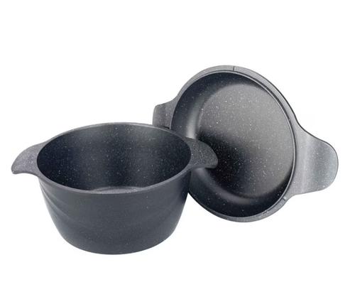 Oala Neoklein CS18-Black 2in1, cu capac ce poate fi folosit ca tigaie, 18 cm, 1.8 L, aluminiu turnat, invelis anti-aderent (Negru)