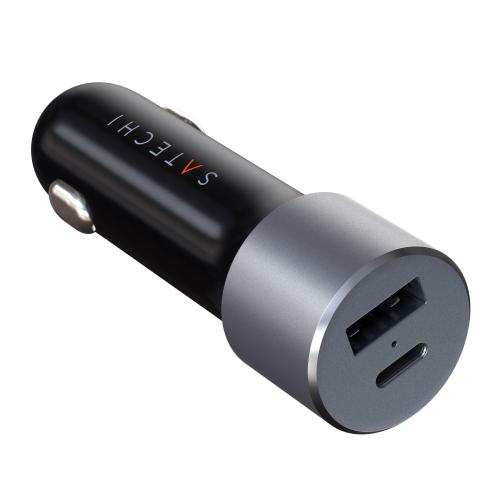 Incarcator auto Satechi ST-TCPDCCM, 1 x USB, 1 x USB Type C, 72W (Negru) 1 Incarcator auto Satechi ST-TCPDCCM, 1 x USB, 1 x USB Type C, 72W (Negru)