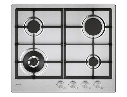 Plita incorporabila CANDY CHG6BF4WTX, Gaz, 4 arzatoare, Wok, Aprindere electrica, 60cm (Inox)