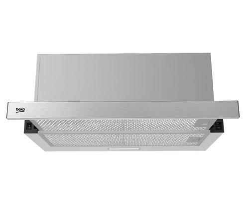Hota incorporabila telescopica Beko HNT61520XH, 574 mc/h, Filtru metalic, Clasa A, 60 cm (Inox)