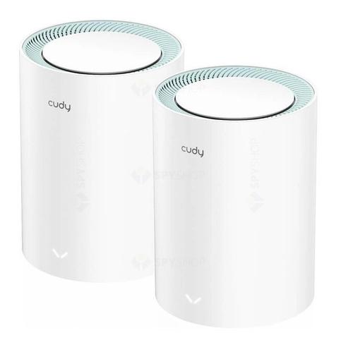 Router Wireless Cudy M1300, 2-pack, AC1200 Dual Band, 2.4/5 GHz, 300 - 867 Mbps (Alb) 1 Router Wireless Cudy M1300, 2-pack, AC1200 Dual Band, 2.4/5 GHz, 300 - 867 Mbps (Alb)