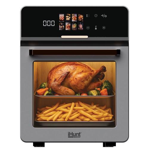 Friteuza cu aer cald iHunt Bro Air Fryer Oven 18L, 1800 W, Oprire automata, Protectie supraincalzire, Intrerupere program, Timer, 8 functii (Argintiu/Gri)