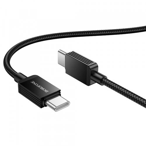 Cablu Date si Incarcare USB-C - USB-C Borofone BX120 Placer, 60W, 1m, Negru