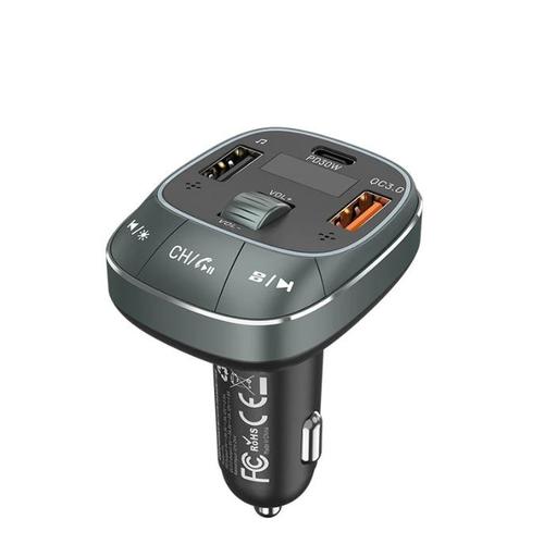 Modulator FM Vention 3-Port USB (C + A + A), Negru