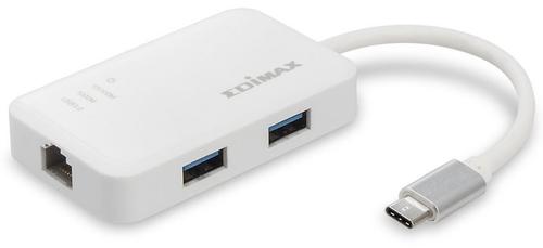 Placa de retea Edimax EU-4308, Gigabit, USB 3.1 Type C, 3 x USB 3.0 Hub (Alb)