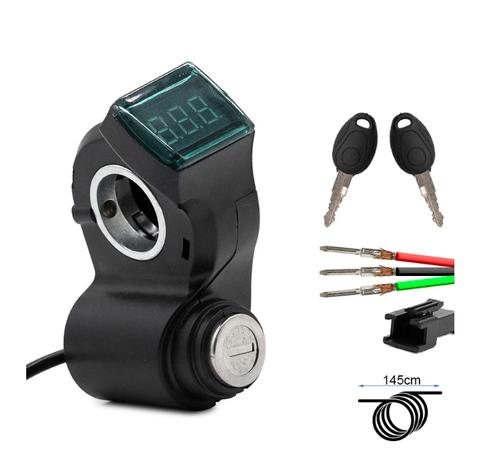 Comutator cu voltmetru, conector SM, pentru trotineta electrica Motus Pro 10 / Techlife X8 (Negru)