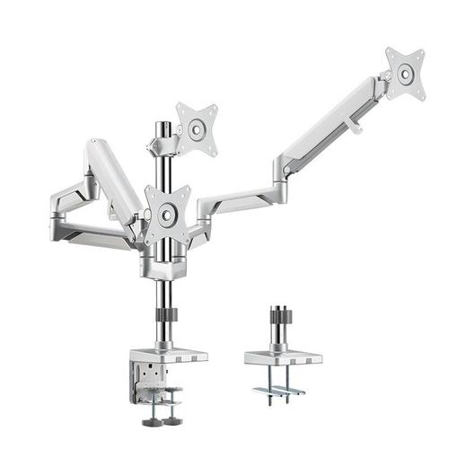 Suport de birou Logilink, pentru 3 TV/monitor plat, curbat, diagonala max 27 inch, rotatie, inclinare, pivotare, orizontala, verticala, totala, max 7 Kg x 3