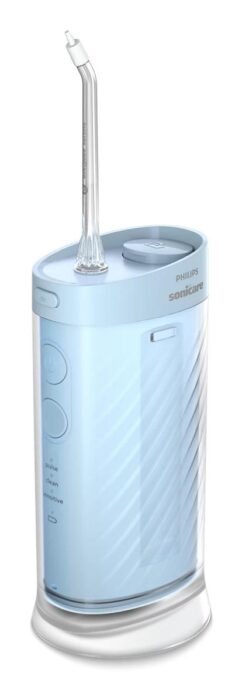 Irigator bucal tip dus bucal Philips Sonicare Seria 1000 HX3333/24, 0.2 l, 3 trepte putere, 2 capete incluse (Albastru)