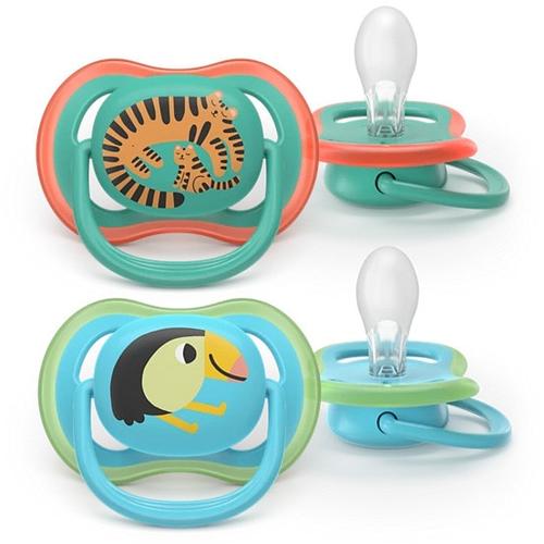 Set 2 suzete Philips Avent Ultra Air SCF087/11 care lasa pielea bebelusului sa respire, ortodontice, fara BPA, 6-18 luni (Albastru)