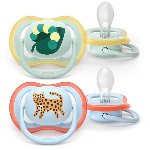 Set 2 suzete Philips Avent Ultra Air SCF087/02 care lasa pielea bebelusului sa respire, ortodontice, fara BPA, 0-6 luni (Multicolor)