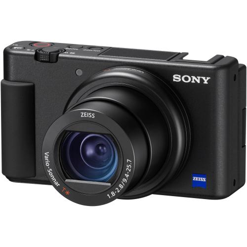 Camera video Vlogging Sony ZV-1A, 4K, 20.1 MP, Ecran Touch TFT LCD, Wi-Fi, 3 Microfoane integrate (Negru)