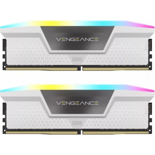 Memorii Corsair Vengeance RGB White Intel XMP 3.0, 64GB, DDR5-6000MHz, CL30, Dual Channel