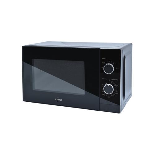 Cuptor cu microunde VIVAX MWO-2071B, Capacitate 20L, Putere 700W, Control mecanic, 5 niveluri de putere, Timer, Functie dezghetare dupa greutate, Geam sticla (Negru)