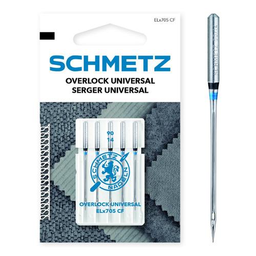 Set 5 ace de surfilat, finete 90, Schmetz ELX705 CF VDS