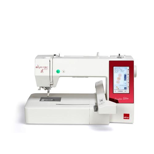 Masina de brodat Elna eXpressive 830L, 180 modele broderii incorporate, 6 fonturi de broderie, 860 imp/min, Iluminare cu lumina alba, USB, Ecran LCD (Alb)