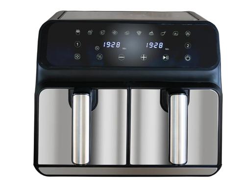 Friteuza dubla cu aer cald Unold 58685, 8 l, 1700 W, 10 programe, Temperatura ajustabila 60-200 C (Negru/Argintiu)