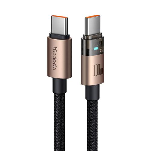 Cablu de date Mcdodo CA-5581, Type-C la Type-C Fast Charging, 100W, LED, 1.2m, Negru 1 Cablu de date Mcdodo CA-5581, Type-C la Type-C Fast Charging, 100W, LED, 1.2m, Negru