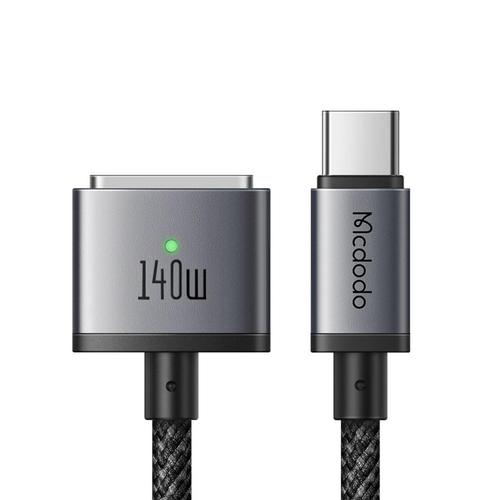 Cablu de date Mcdodo CA-1470, pentru MacBook Pro 16 inch (2021/2023), MacBook Air (2022), MacBook Pro 14 inch (2021/2023) Type-C la MagSafe 3, Fast Charger 140W, Indicator LED, 2m, Negru